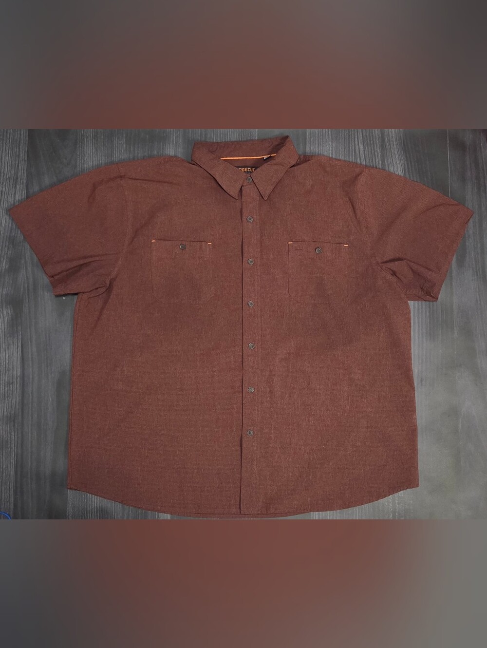Ridgecut Button Down Shirt Mens 3XL Brown Short Sleeve Textured Workwear